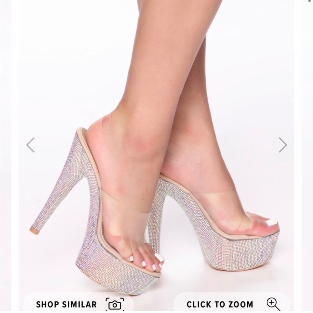 I AM LOOKING FOR THESE! FASHION NOVA RHINESTONE HEELS